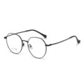 Occhiali rotondi in titanio ultraleggero, ottica anti-luce blu per uso quotidiano. - montatura nera