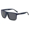Occhiali da sole polarizzati quadrati blu navy opaco da uomo con dettagli eleganti. - Montatura Blu Opaco Lenti Grigio Nero