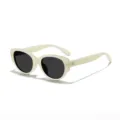 Donna vintage retro occhiali da sole occhio di gatto spessi con protezione UV e lenti nere. - Beige