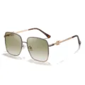 Eleganti occhiali da sole donna polarizzati in metallo quadrati protezione UV alta. - Montatura Oro Grigio Lenti Verdi Sfumate