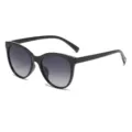 Lunettes de soleil femme noires et stylées avec verres dégradés pour mode et extérieur. - Monture Noire Verre Gris Dégradé