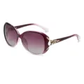 Occhiali da sole viola alla moda per donna con dettagli di strass e protezione UV. - Montura Viola Lenti Sfumate Viola