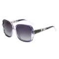Moderna occhiali da sole viola sfumato oversize con aste eleganti decorate in strass e intagliate. - Montatura Sfumata Viola Grigio
