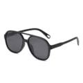 Classici occhiali da sole aviator neri per uomo e donna, leggeri TR90 per esterni alla moda. - Montatura Nero Opaco Lente Grigia