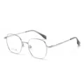 Montatura per occhiali da vista in titanio leggero, design poligonale elegante anti-luce blu. - Montatura Argento