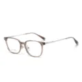 Occhiali da vista stile coreano in titanio ultraleggero con montatura trasparente e aste argento. - Marrone trasparente