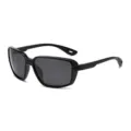 Occhiali da sole sportivi polarizzati quadrati neri da ciclismo e guida. Modello elegante. - montatura nera con lenti grigie