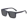 Occhiali da Sole Polarisati Uomo Blu Scuro Quadrato Elegante UV400 Guida Outdoor - Montatura Blu Lente Grigia
