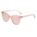 Lunettes de soleil monture transparente rose verres miroirs, style outdoor tendance - Monture Rose / Verres Roses