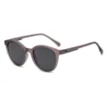 Occhiali da sole rotondi polarizzati grigi da uomo, elegante stile casual per esterni. - Montatura Grigia Lente Grigia