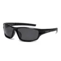 Gafas de sol deportivas polarizadas para hombre, ciclismo, lentes negras antirreflejos. - Montura Negra Lente Gris
