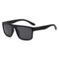 Occhiali da Sole Uomo Quadrati Retro Polarisati UV400 Guida Comfort Moda Lenti - montatura nera con lenti grigie
