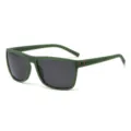 Men's green polarized sports sunglasses, tactical style outdoor cycling eyewear variant. - Green Frame Grey
