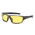 Gafas de Sol Polarizadas para Ciclismo Hombre Marco Carbono Lente Amarilla Deporte - Montura Estampada Lente Visión Nocturna