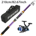 Canne à pêche télescopique 210cm et moulinet avec sac de rangement portable ensemble. - Kit Canne 2.1M + Moulinet + Sac