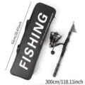 Carbon fishing rod and reel set travel spinning fishing gear with black waterproof bag 300cm - 3M Rod + Reel + Bag Kit