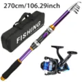 Canne a peche telescopique de 270cm et ensemble de moulinet avec sac de transport. - Kit Canne 2.7M + Moulinet + Sac