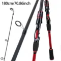 Red 4-section fiberglass fishing rod 180cm, durable spinning lure rod for sea and freshwater. - 1.8 / Black Red