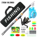 270CM Telescopic Fishing Rod Set Complete Spinning Reel Lure Baits Fishing Tackle - 2.7M Fishing Rod Set