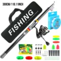 Complete telescopic fishing rod set with spinning reel and lure accessories for outdoor fishing. - 3m Fishing Tackle Set
