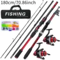 Telescopic fishing rod set with dual rods reels and bait box 180cm for outdoor sports - 1.8M Double Rod Set
