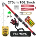 Portable 2.7M Telescopic Fishing Rod Set Complete With Reel Lures Baits And Fishing Bag - 2.7M Fishing Rod Set