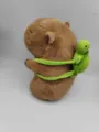 Süßes Wasserschwein Plüschtier mit grünem Schildkröten Rucksack kuschelige Puppe - Wasserschwein Mit Schildkröten-Rucksack / 33cm / Braun / Vakuum-Kompressionsverpackung