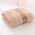 Wholesale pure cotton bath towel, solid color thickened soft absorbent home daily beach towel - Khaki / 70*140cm