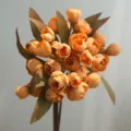 Bouquet di rose tè artificiali fiori di seta finti per decorazione soggiorno casa - Arancione