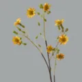 Artificial yellow radish flower branch silk small floral plant for home decor - Yellow