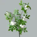 Artificial Sophora japonica flower branch fake green leaf home decorative floral arrangement - White
