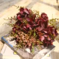 Bellissimo mazzo di fiori artificiali rosa ortensia retro finto fiore decorazione casa - Rosso