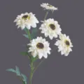 Artificial daisy flower branch fake sunflower home decor table centerpiece floral arrangement. - Autumn White