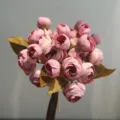 Bouquet di rose da tè artificiali fiori di seta decorazioni casa boccioli di rosa rosa 1pz - Rosa