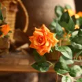 Artificial orange rose vine hanging flower for home wall decor and wedding party arrangement. - Orange