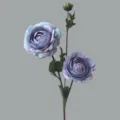 Artificial ranunculus flower branch 3 heads silk faux floral home decor table centerpiece - Blue