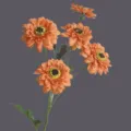Single branch retro artificial sunflower, orange daisy flower bouquet, home decor variant. - Burnt Orange