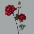 Artificial 3-head Persian buttercup red flower for home table decor and floral arrangement. - Red