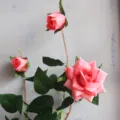Artificial pink rose vine simulation flower branch for home decor and wall decoration display. - Rose Red