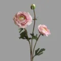Artificial Ranunculus Flower 3 Heads Pink Silk Peony Fake Flower Home Decor Table - Light Purple