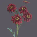 Artificial sunflower branch vintage burgundy faux flower home living room table decor - Autumn Red