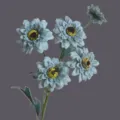 Retro gray blue artificial sunflower single branch fake flower home decor table display - Autumn Blue