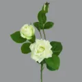 Variété de fleur de rose artificielle, rose artificielle hydratante à trois têtes pour la maison. - Blanc
