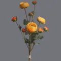 Artificial ranunculus flower bouquet for home decor, tabletop decoration, and hotel floral arrangement. - Yellow