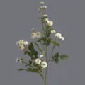 Artificial white rose flower branch, single stem pastoral style home decor variant. - White