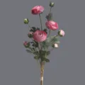Artificial pink ranunculus flower bunch for home table decor and Nordic floral styling. - Rose Pink