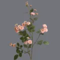 Artificial pink rose branch faux flower stem for beautiful indoor table decoration - Pink