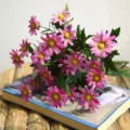 Fiori artificiali piccole margherite 24 teste stile rurale decorazioni casa accessori foto - Rosso rosa