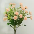 Bouquet de petits œillets artificiels, déco pêche pour table de salon 18 têtes - Champagne