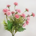 Artificial Pink Carnation Bouquet 18 Heads Fake Flowers for Home Table Decor - Pink